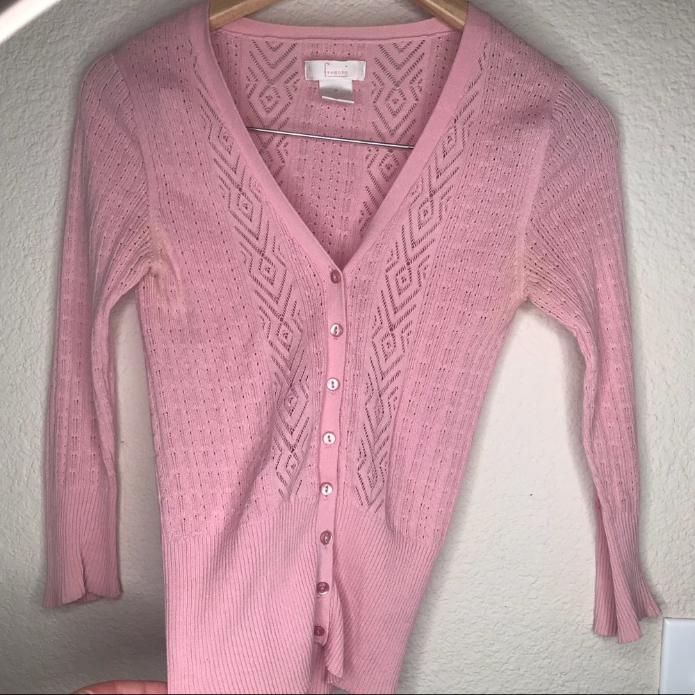Pink knit top/cardigan